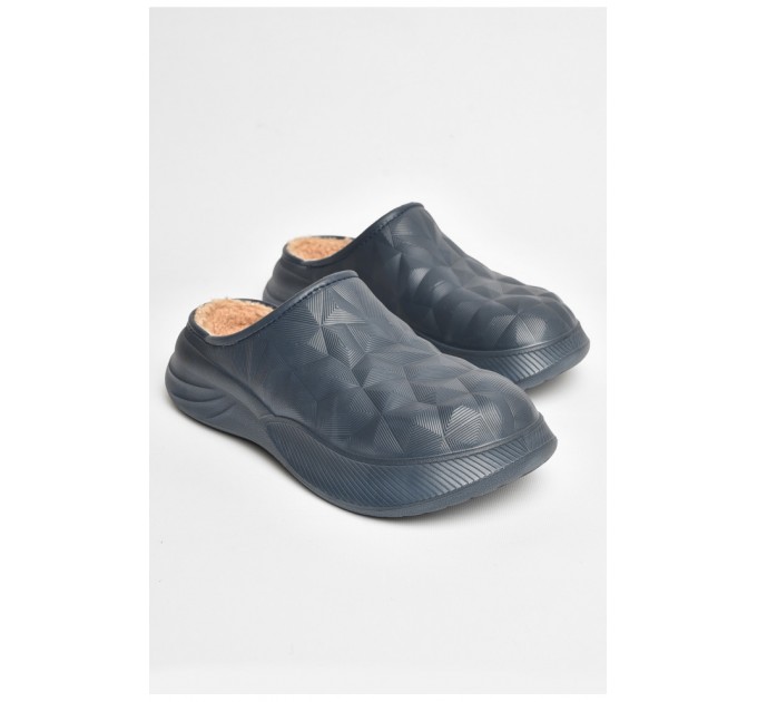 Сабо мужские на меху темно-синего цвета 205613L