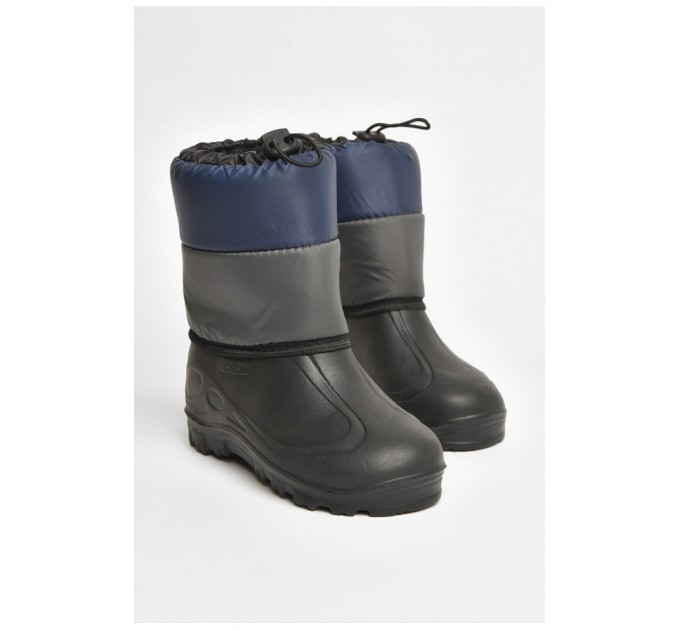 Дутики дитячі на штучному хутрі чорного кольору 205623L