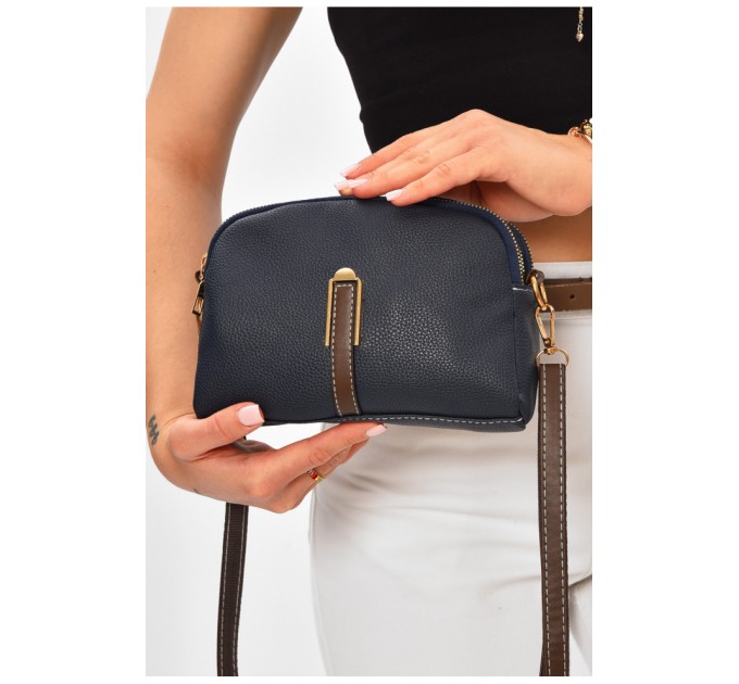 Сумка жіноча з екошкіри темно-синього кольору 205822L