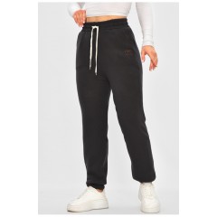 Спортивні штани жіночі на штучному хутрі темно-сірого кольору 205875L