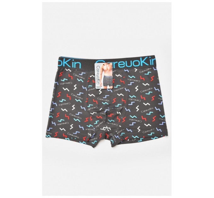 Боксеры мужские темно-серого цвета с принтом 205917L