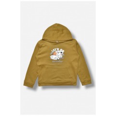 Свитшот детский для мальчика на флисе цвета хаки 206009L