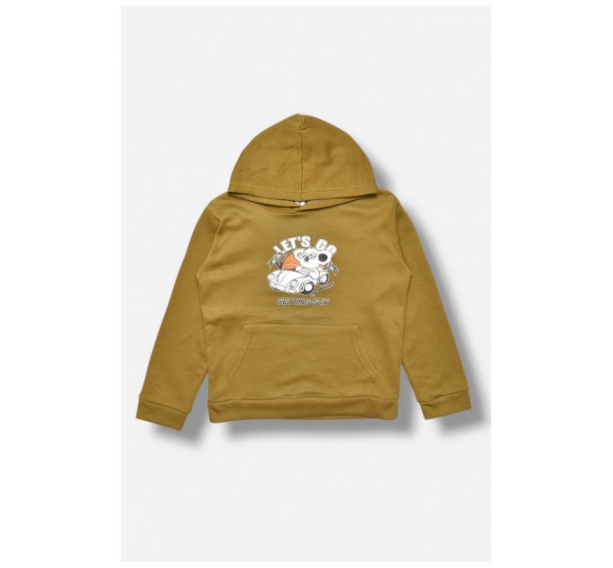 Світшот дитячий для хлопчика на флісі кольору хакі 206009L