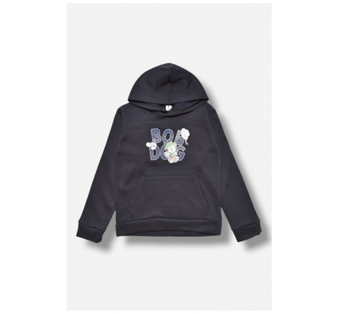 Світшот дитячий для хлопчика на флісі темно-синього кольору 206011L