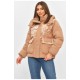 Куртка жіноча демісезонна з паєтками бежевого кольору 206113L