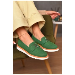Туфлі-лофери жіночі зеленого кольору 206125L