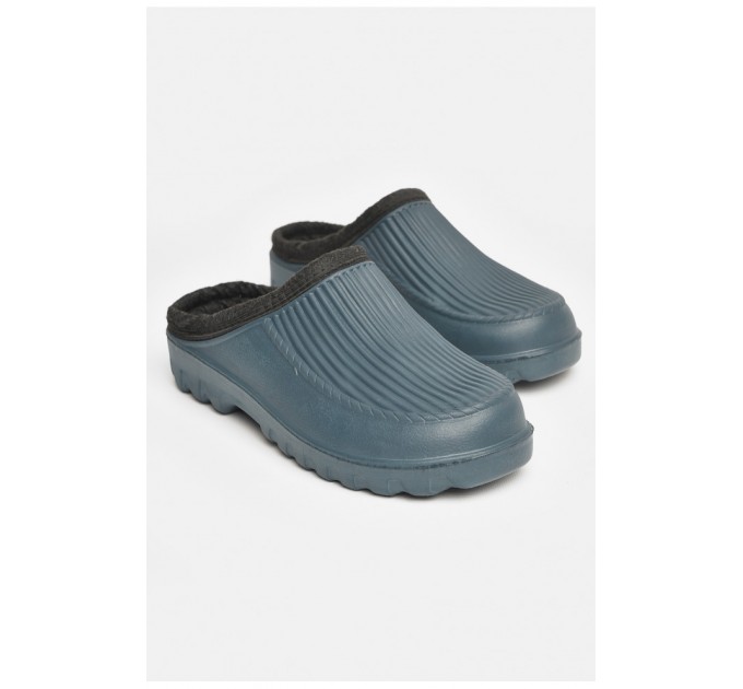 Галоши мужские без задника на флисе синего цвета 206139L