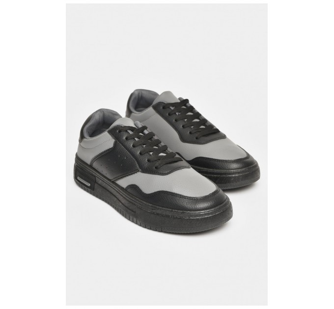 Кросівки чоловічі чорно-сірого кольору на шнурівці 206173L