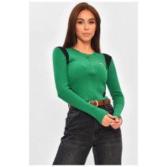 Женская кофта на молнии зеленого цвета 206260L