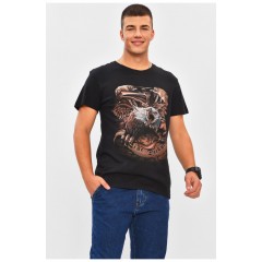 Мужская футболка черного цвета с принтом 206283L