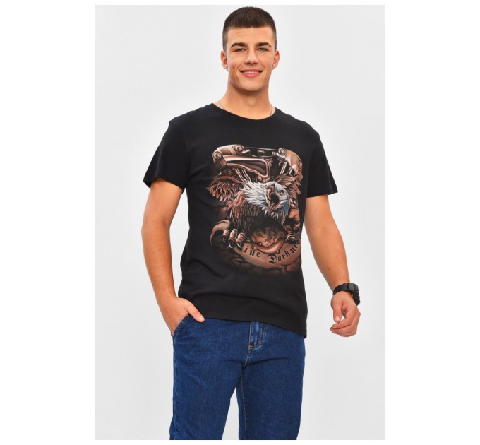 Мужская футболка черного цвета с принтом 206283L