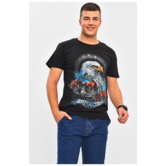 Футболка чоловіча чорного кольору з принтом 206284L