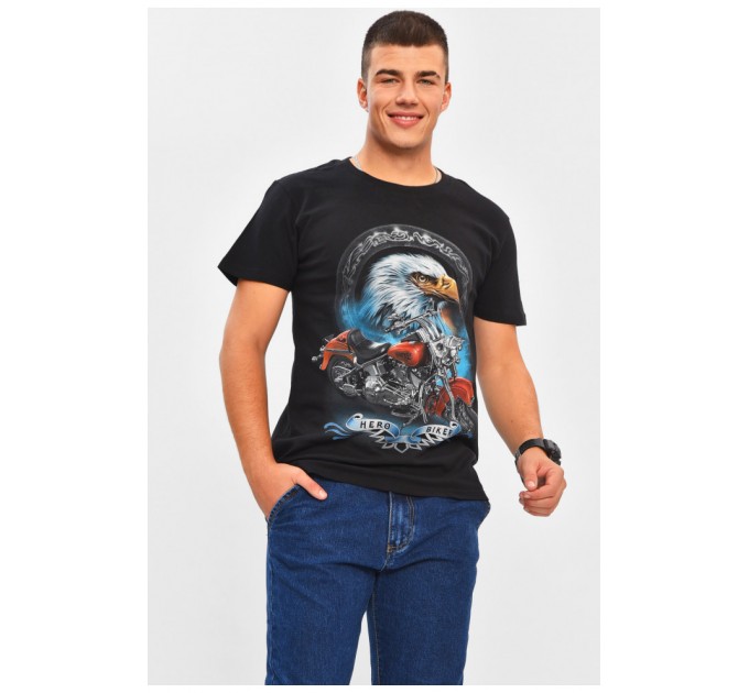 Мужская футболка черного цвета с принтом 206284L