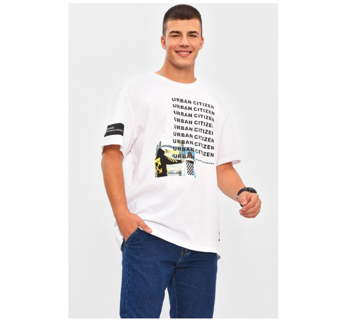 Мужская футболка белого цвета с принтом 206298L