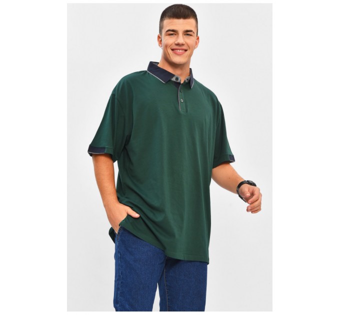 Футболка мужская однотонная зеленого цвета 206321L