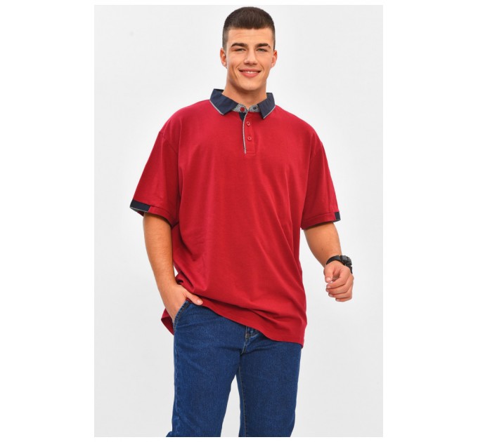 Футболка мужская однотонная бордового цвета 206322L