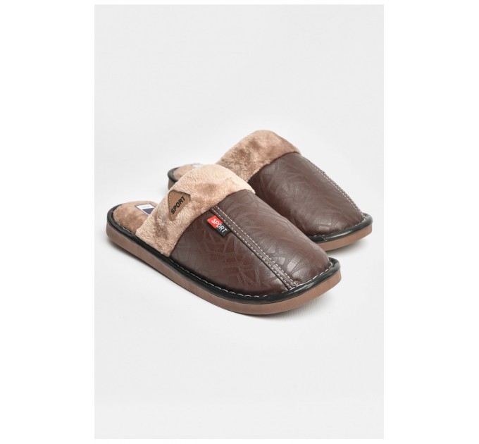 Капці кімнатні чоловічі темно-коричневого кольору 206365L