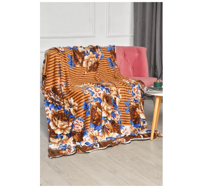 Плед бежевого кольору з принтом розмір 150*200 206394L