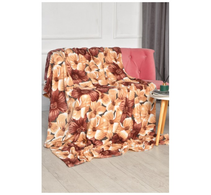 Плед бежевого кольору з принтом розмір 150*200 206395L