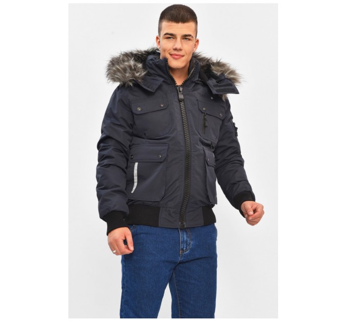 Куртка мужская еврозима темно-синего цвета 206417L