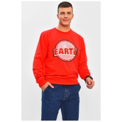 Худі чоловіче червоного кольору з принтом 206452L Худі чоловіче червоного кольору з принтом 206452L