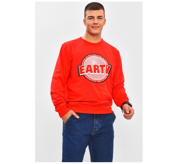 Худі чоловіче червоного кольору з принтом 206452L