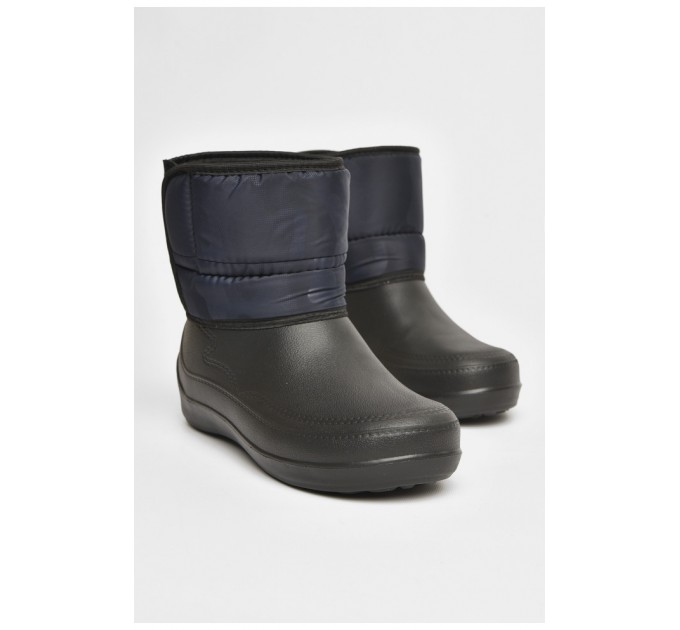 Дутики чоловічі піна на хутрі чорно-синього кольору 206516L