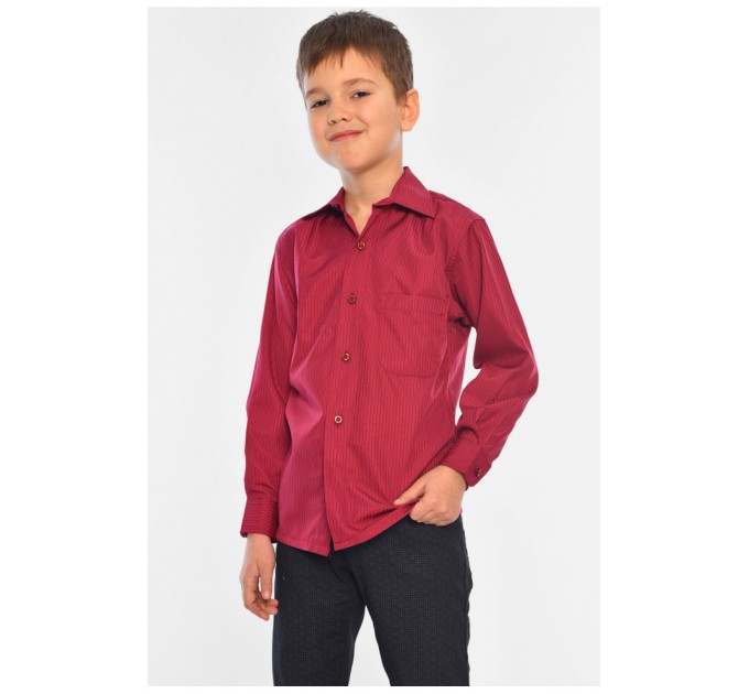 Сорочка дитяча хлопчик бордова 141083L