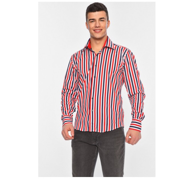 Сорочка чоловіча синьо-червона 141110L