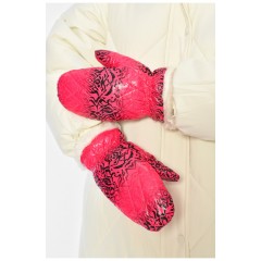 Перчатки женские розового цвета с принтом 152684L