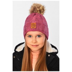 Шапка дитяча тепла фіолетового кольору на 5-7 років 153211L