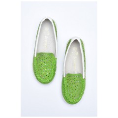 Балетки детские салатового цвета однотонные 154413L
