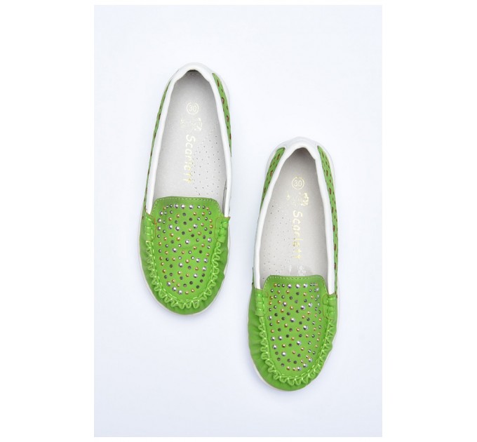 Балетки детские салатового цвета однотонные 154413L