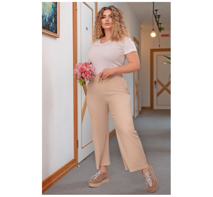 Штани літні жіночі з тканини жатка розмір 42-48 155126L