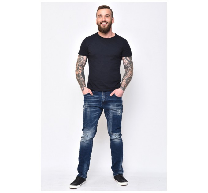 Джинсы мужские прямые темно-синего цвета 155476L