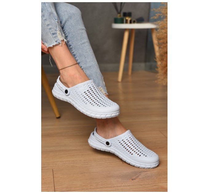 Кроксы женские голубого цвета 155994L