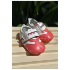 Пінетки дитячі для дівчинки біло-рожевого кольору 158255L