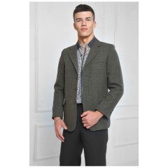 Піджак чоловічий темно-зеленого кольору 159041L
