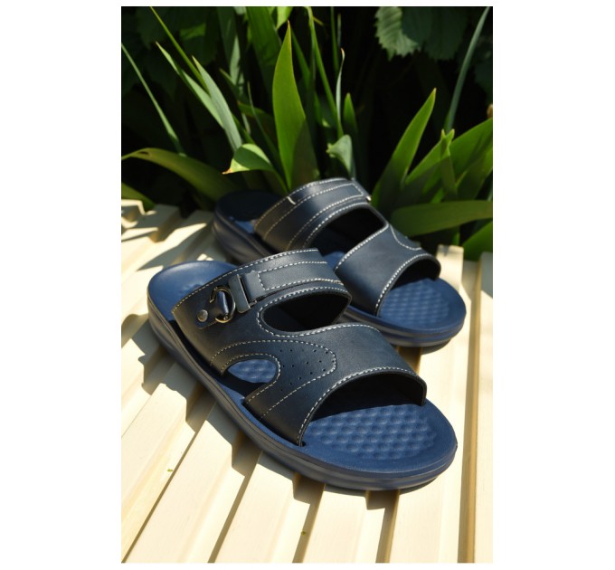 Шльопанці чоловічі темно-синього кольору 159349L