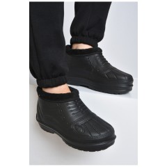 Галоши мужские на меху черного цвета 161586L