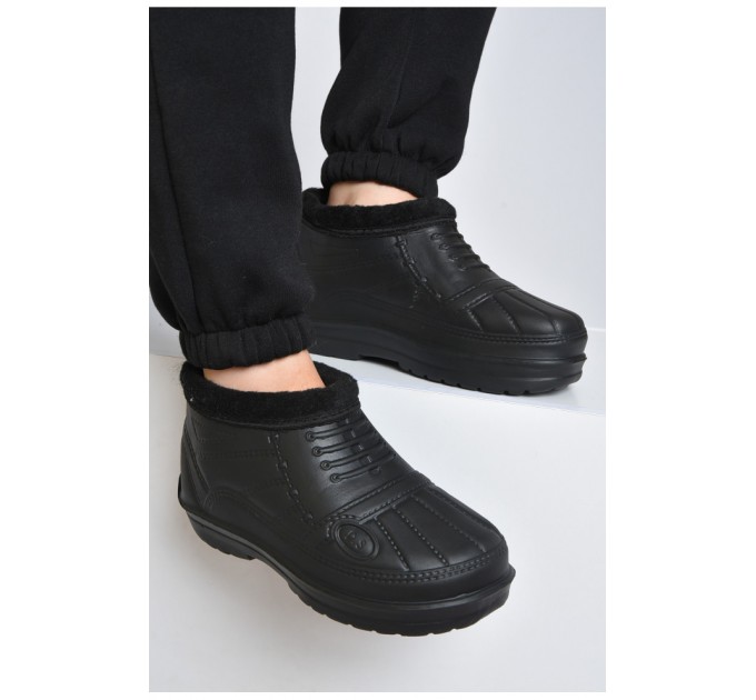 Галоши мужские на меху черного цвета 161586L