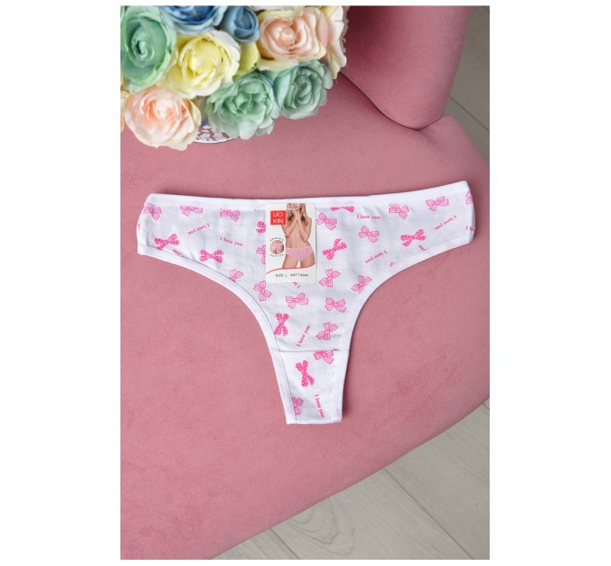 Стрінги жіночі бавовняні білого кольору 162706L