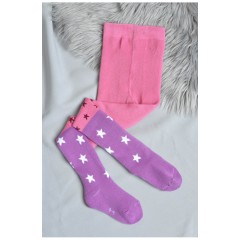 Колготи дитячі махрові для дівчинки рожевого кольору розмір 104-116 163464L