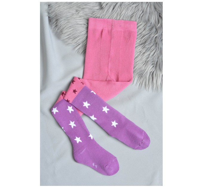 Колготи дитячі махрові для дівчинки рожевого кольору розмір 104-116 163464L
