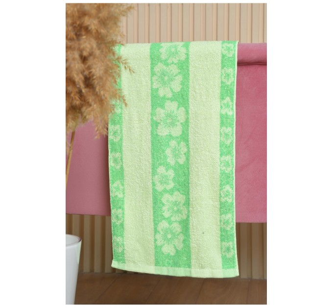 Рушник кухонний махровий салатового кольору 163505L