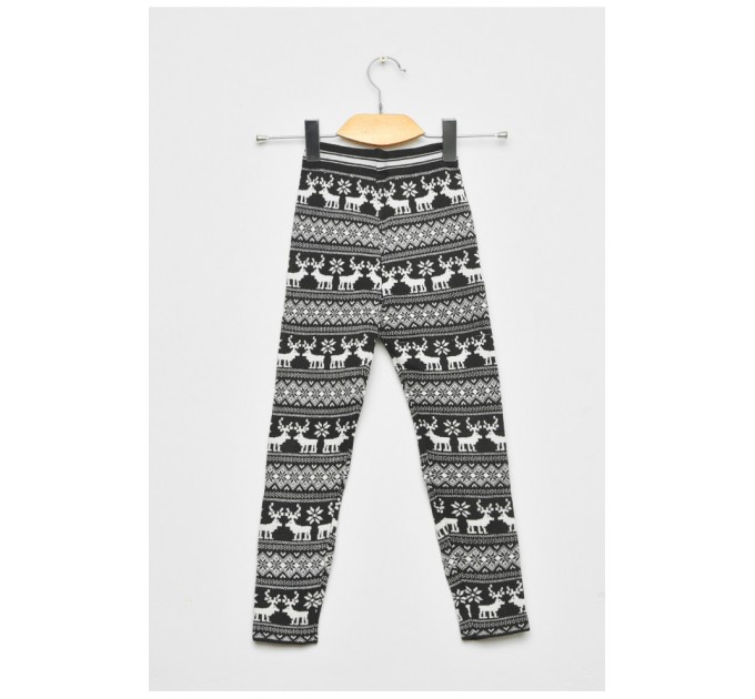 Лосины детские для девочки термо черного цвета 163552L