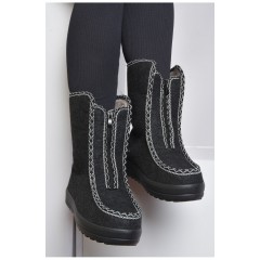 Бурки жіночі на хутрі темно-сірого кольору 164729L