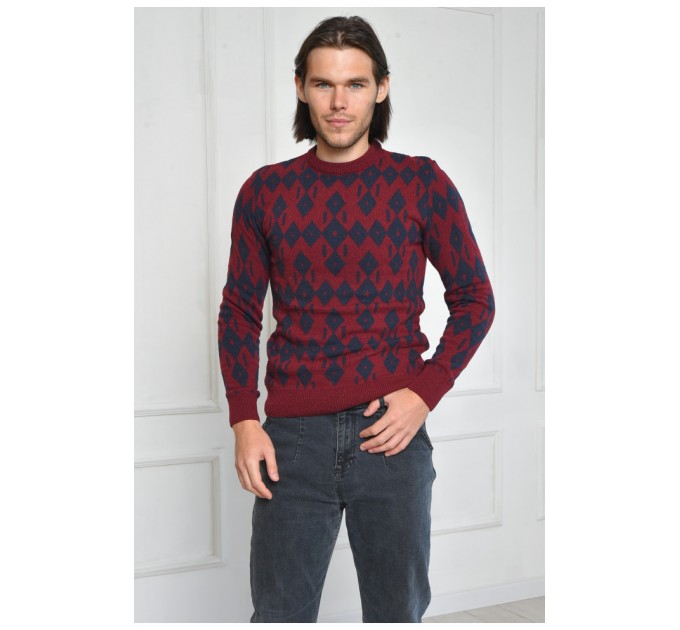 Светр чоловічий бордового кольору 164943L