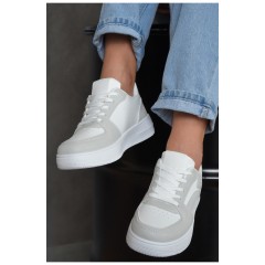 Кросівки жіночі біло-сірого кольору 165802L