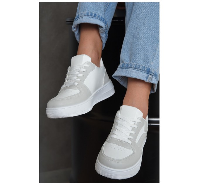 Кросівки жіночі біло-сірого кольору 165802L